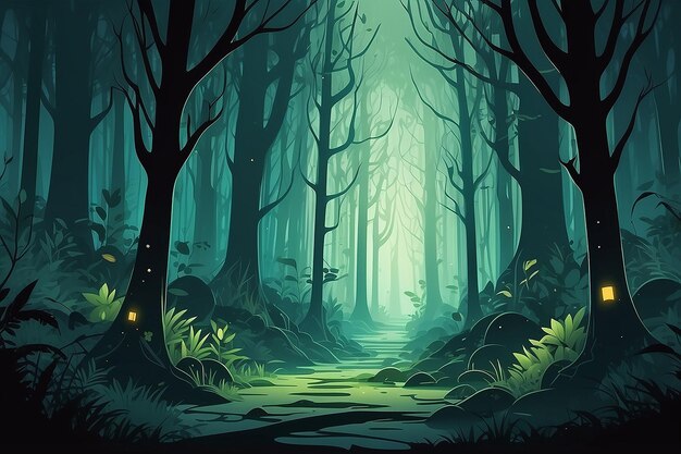 Halloween forest background Illustration AI Generative