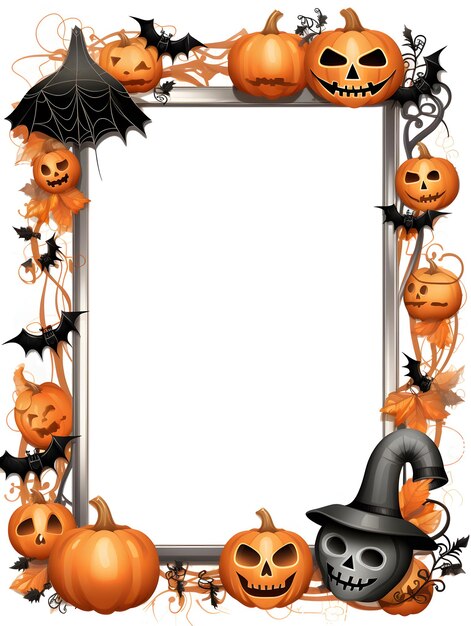 Halloween frame clipart white background