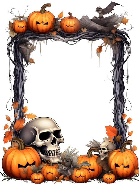 Halloween frame clipart white background