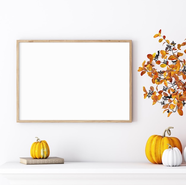 Photo halloween frame mockup mockup wood frame mockup