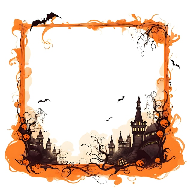 Halloween-frame op witte achtergrond