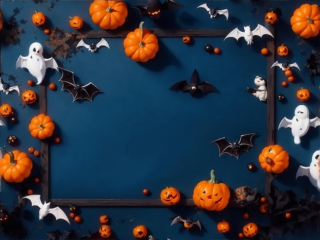 Halloween frame pompoen feestdecoraties in spookachtige stijl