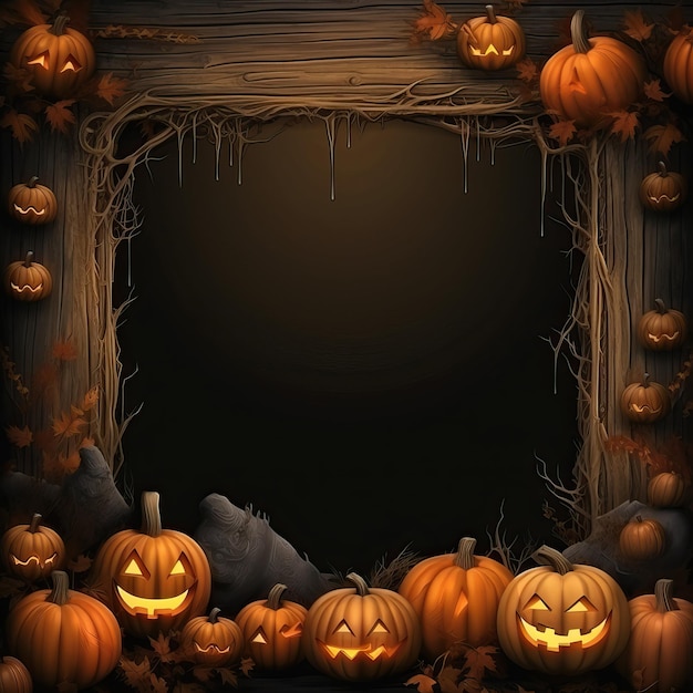 Halloween frame tekstruimte hoge kwaliteit AI gegenereerde afbeelding