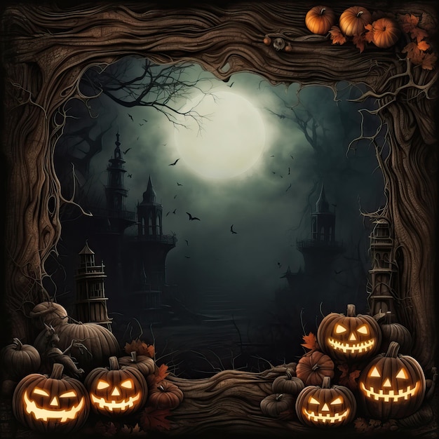 Halloween frame tekstruimte hoge kwaliteit AI gegenereerde afbeelding