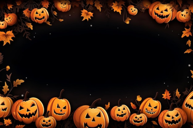 Foto cornice di halloween con sfondo di carta da parati spazio vuoto