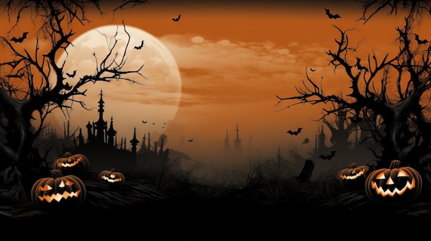 halloween frame wood frame halloween illustration Ai generated high resolution Halloween illustration on white background