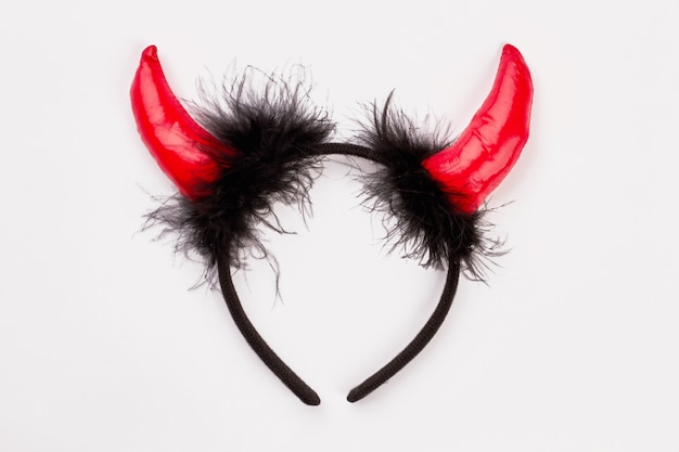 Halloween fuzzy duivel hoorns hoofdband zwarte duivel haarband met rode hoorns accessoire voor halloween party