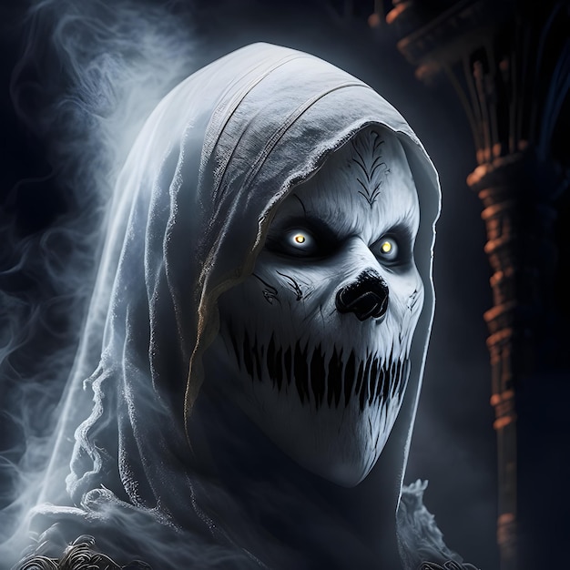Halloween ghost 3d rendering ai generative