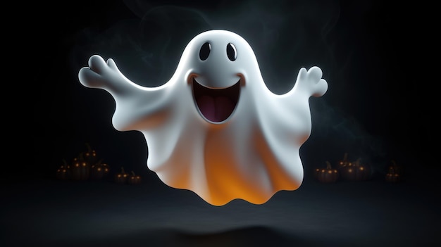 Premium AI Image | Halloween ghost on black background