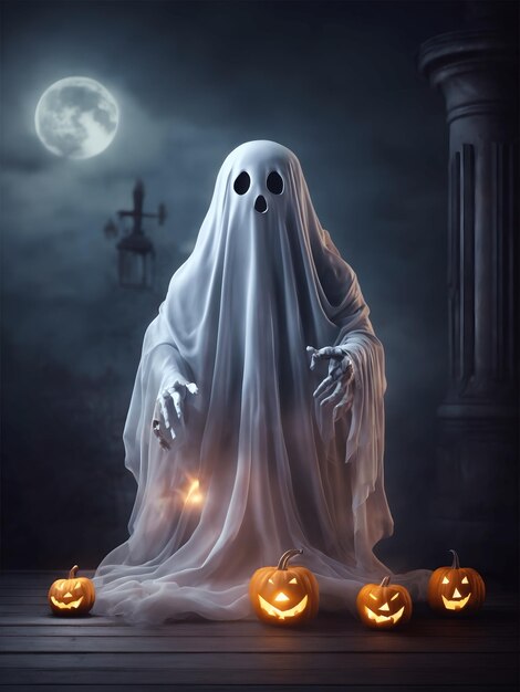 Украшение призрака на Хэллоуин Украшение призрака для празднования Хэллоуина