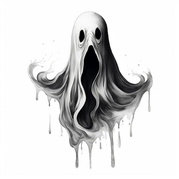 realistic ghost drawing