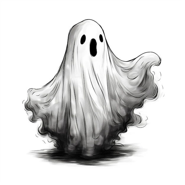 Halloween Ghost Drawing for Social Media