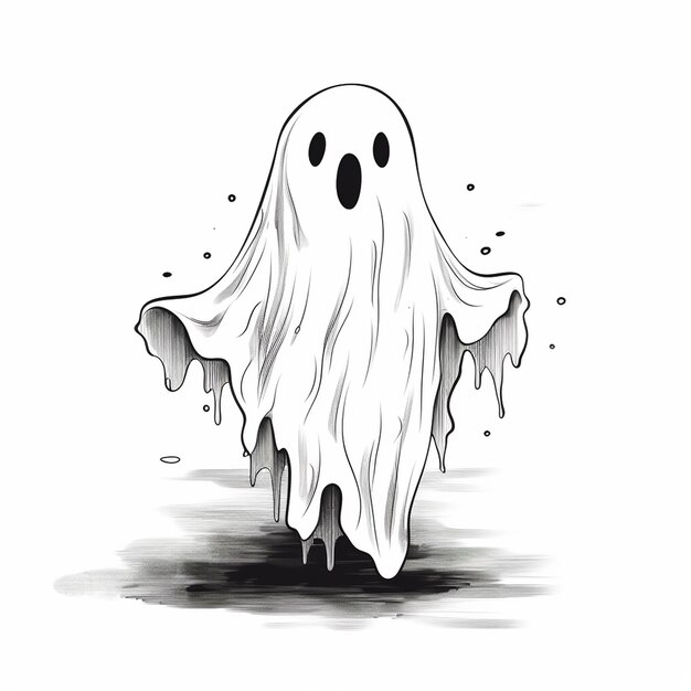 Halloween Ghost Drawing for Websites and Apps