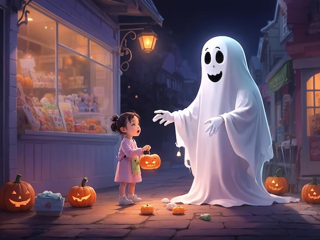 halloween ghost town Generative AI