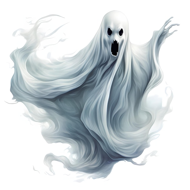 halloween ghost on white background