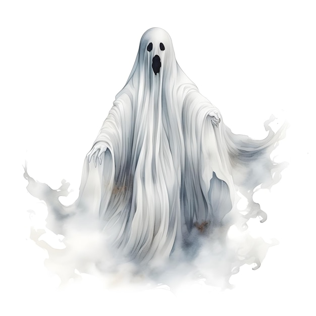 Halloween ghost on white background