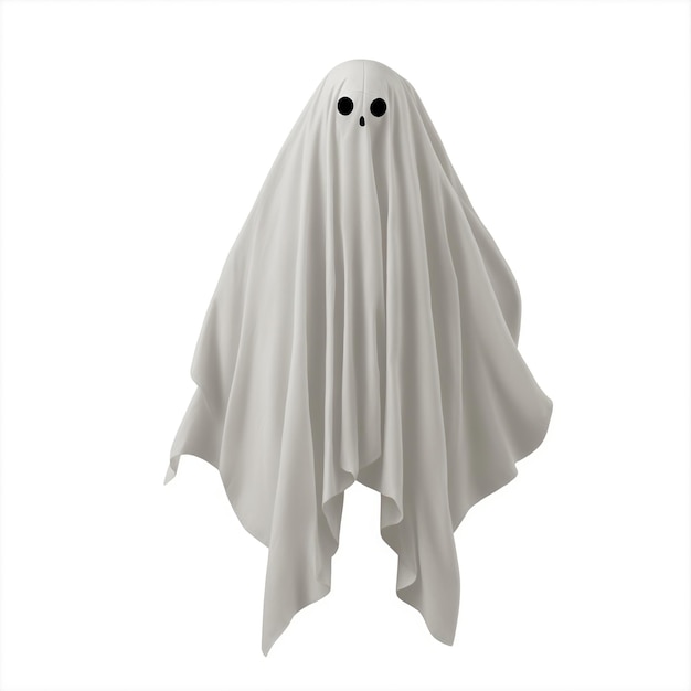 Halloween ghost on white background