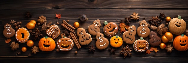 Halloween gingerbread cookies with candies
