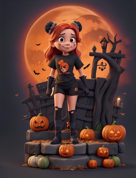 Halloween Girl Characters 3D