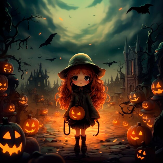 halloween girl illustration