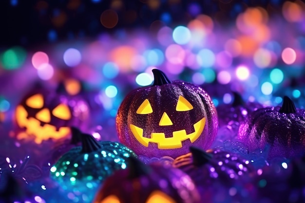 Halloween glitter glow Bokeh Light Background