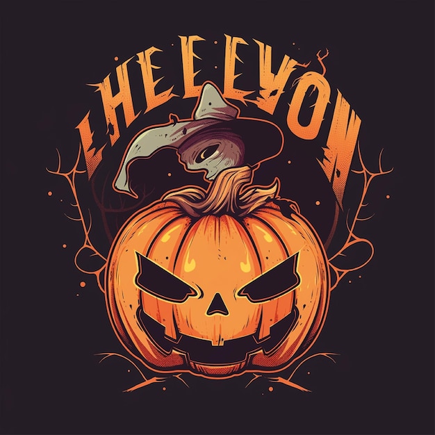 halloween grafische t-shirt kunstwerk illustratie