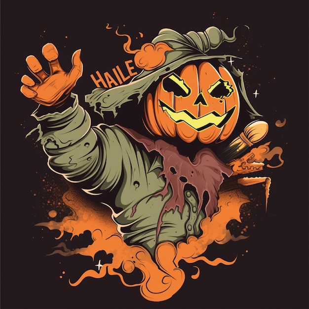 halloween grafische t-shirt kunstwerk illustratie