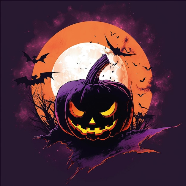 halloween grafische t-shirt kunstwerk illustratie