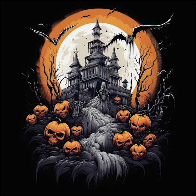 halloween graphic tshirt artwork illustration