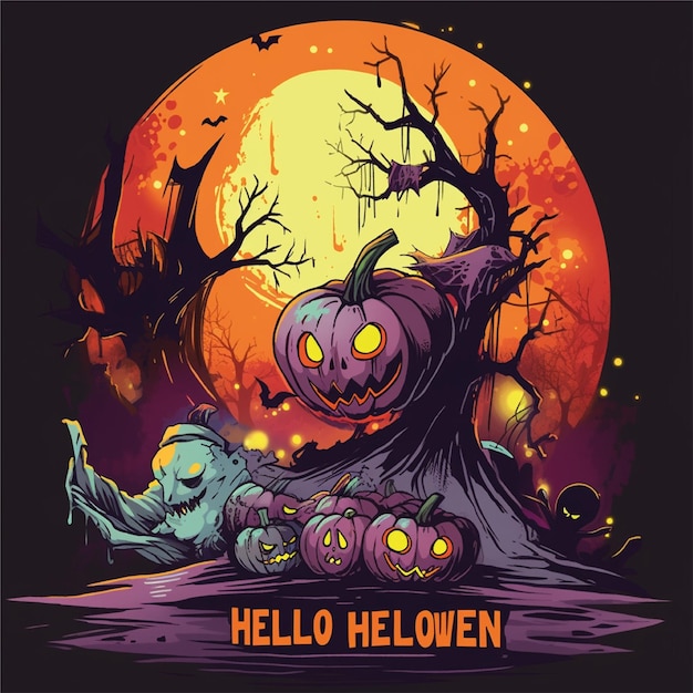 halloween graphic tshirt artwork illustration