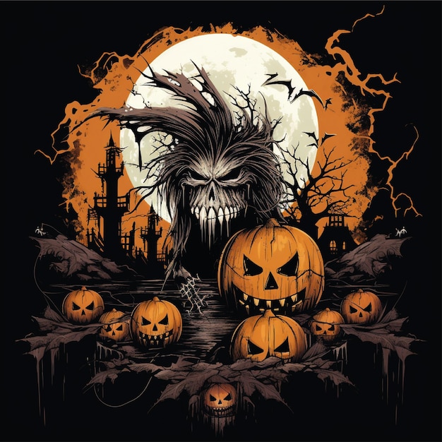 halloween graphic tshirt artwork illustration