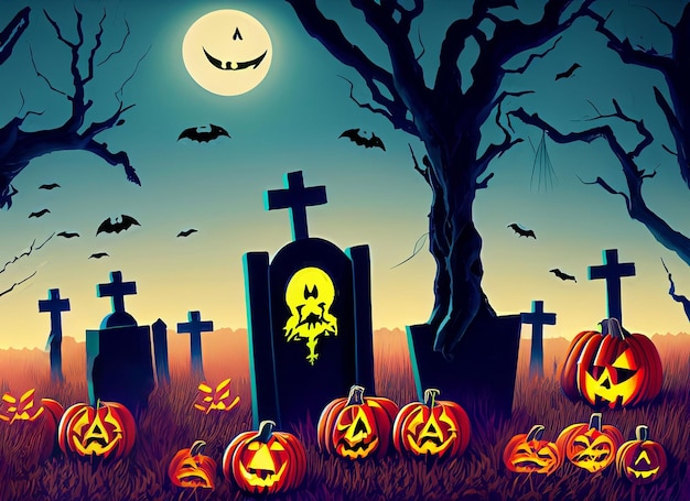 Halloween graveyard concept