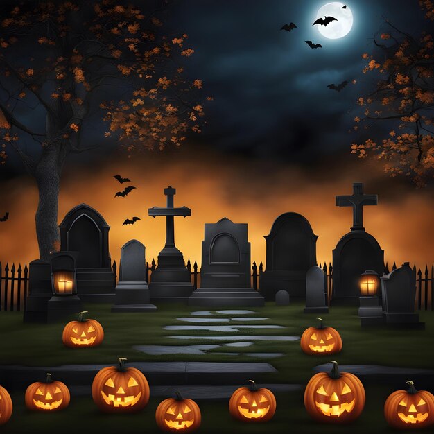 Photo halloween graveyard