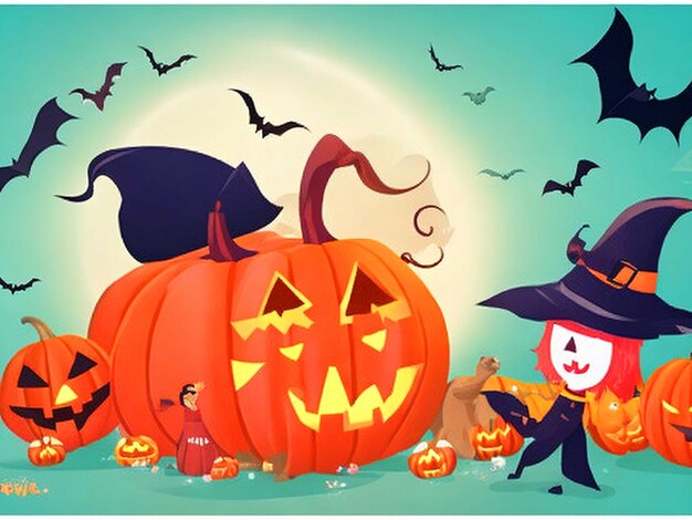 Halloween greeting card for the celebration of festival