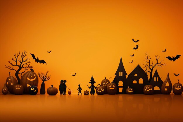 Halloween greeting orange background hd wallpape