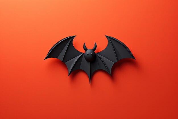 Halloween greeting with bat and solid color