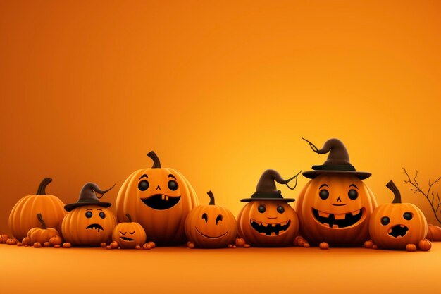 Halloween greetings orange background