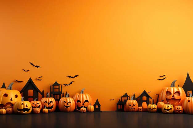 Halloween greetings orange background