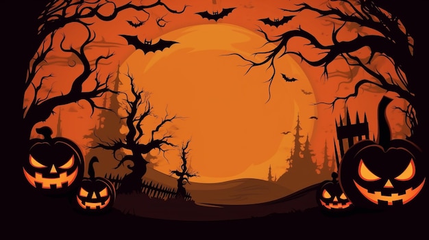 Halloween griezelige achtergrond Illustratie AI GenerativexA