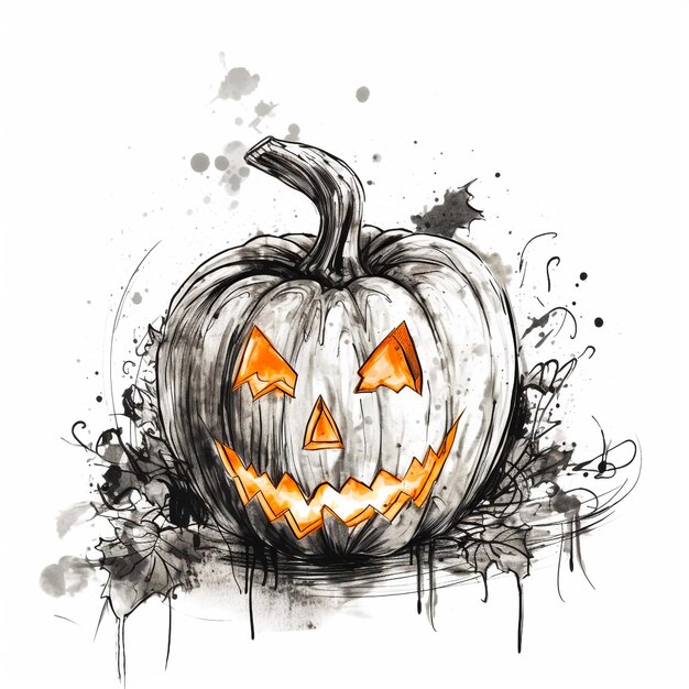 Foto halloween griezelige doodle sketch