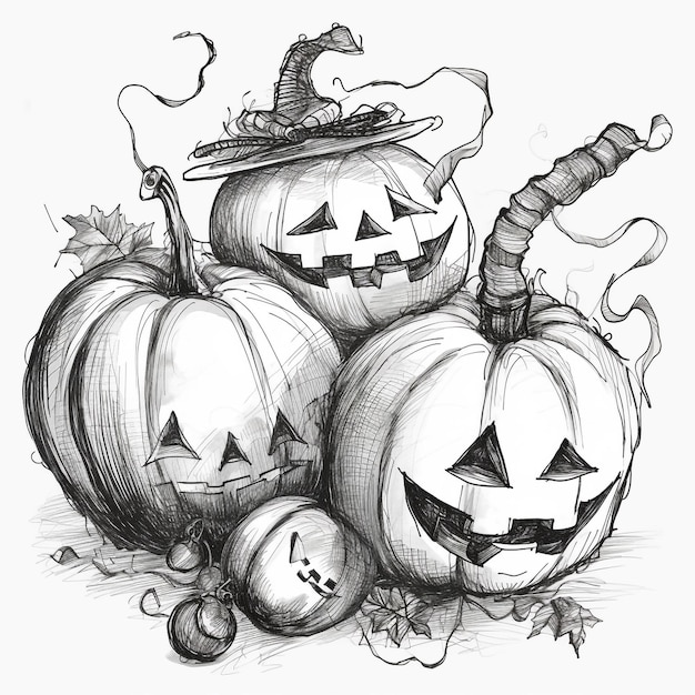 Foto halloween griezelige doodle sketch