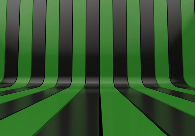 Halloween groene en zwarte streep kamer achtergrond 3D-rendering