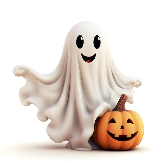 Halloween happy ghost 3d rendering