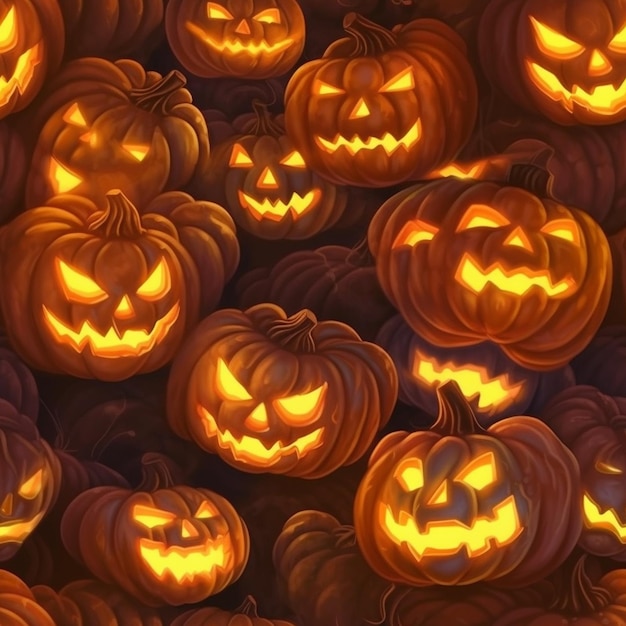 Foto halloween harvest festive pumpkinthemed patterns per i disegni della stagione spaventosa