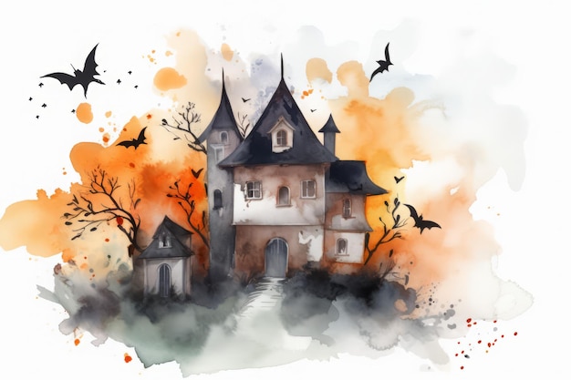 Halloween haunted house paint Manor movie Generate Ai