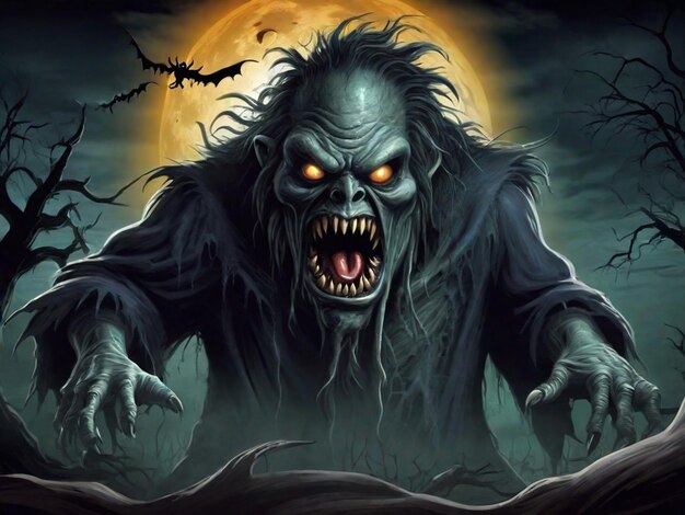 Halloween Haunted Monster Bicker royalty stock illustration
