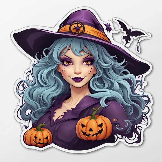 Halloween heks sticker ontwerp