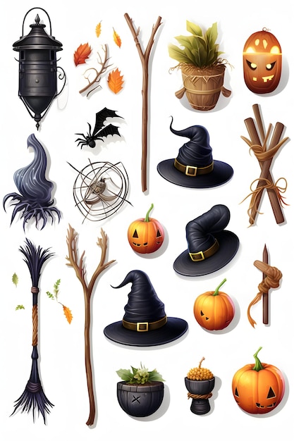 Halloween heks thema iconen