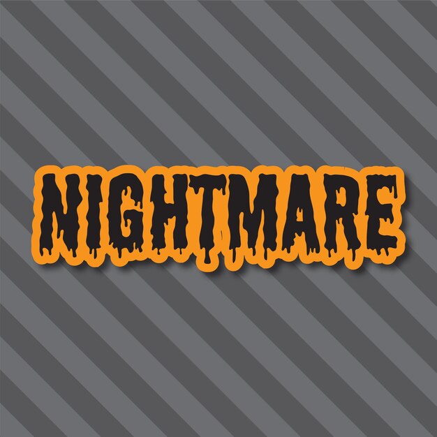 Photo halloween holiday background nightmare message on a striped background