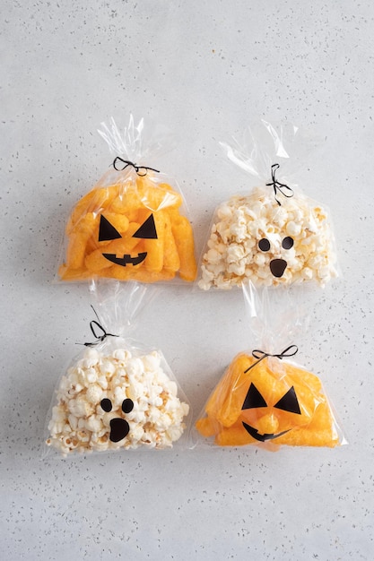 Halloween holiday concept with gift bag decor